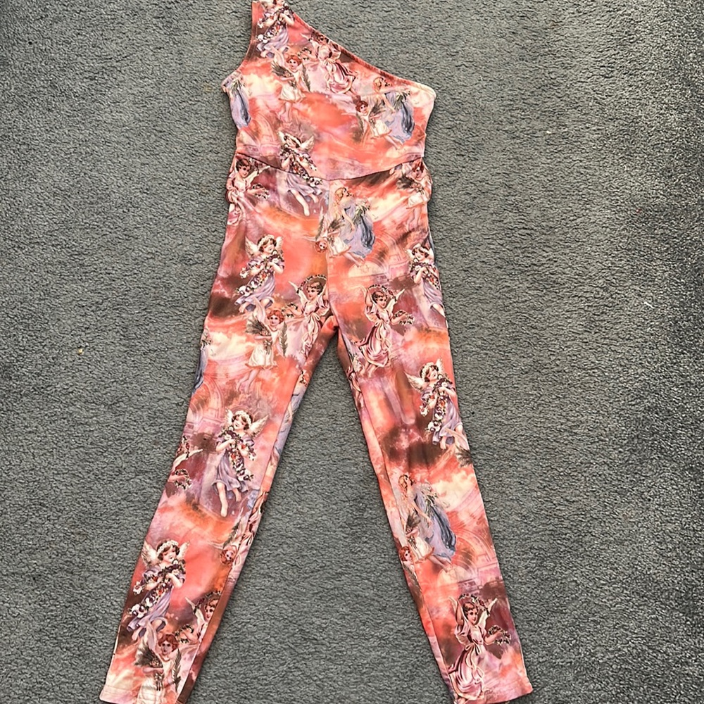 One shoulder girl jumpsuit